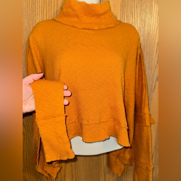 We the Free, Free People Sunbaby Mock Neck Drop Shoulder Ribbed Long Sleeve Top - Picture 4 of 12